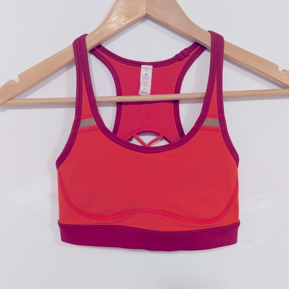 Lululemon Sweaty Or Not Bra II Alarming/Cranberry 2 - Picture 8 of 16